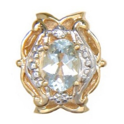 B589 14K AQUAMARINE SLIDE. 